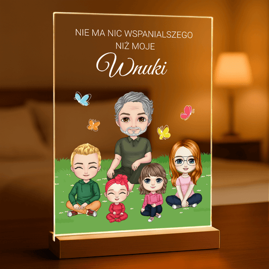 Najwspanialsze wnuki Clipart - Druk na szkle, spersonalizowany prezent dla dziadka - Adamell.pl