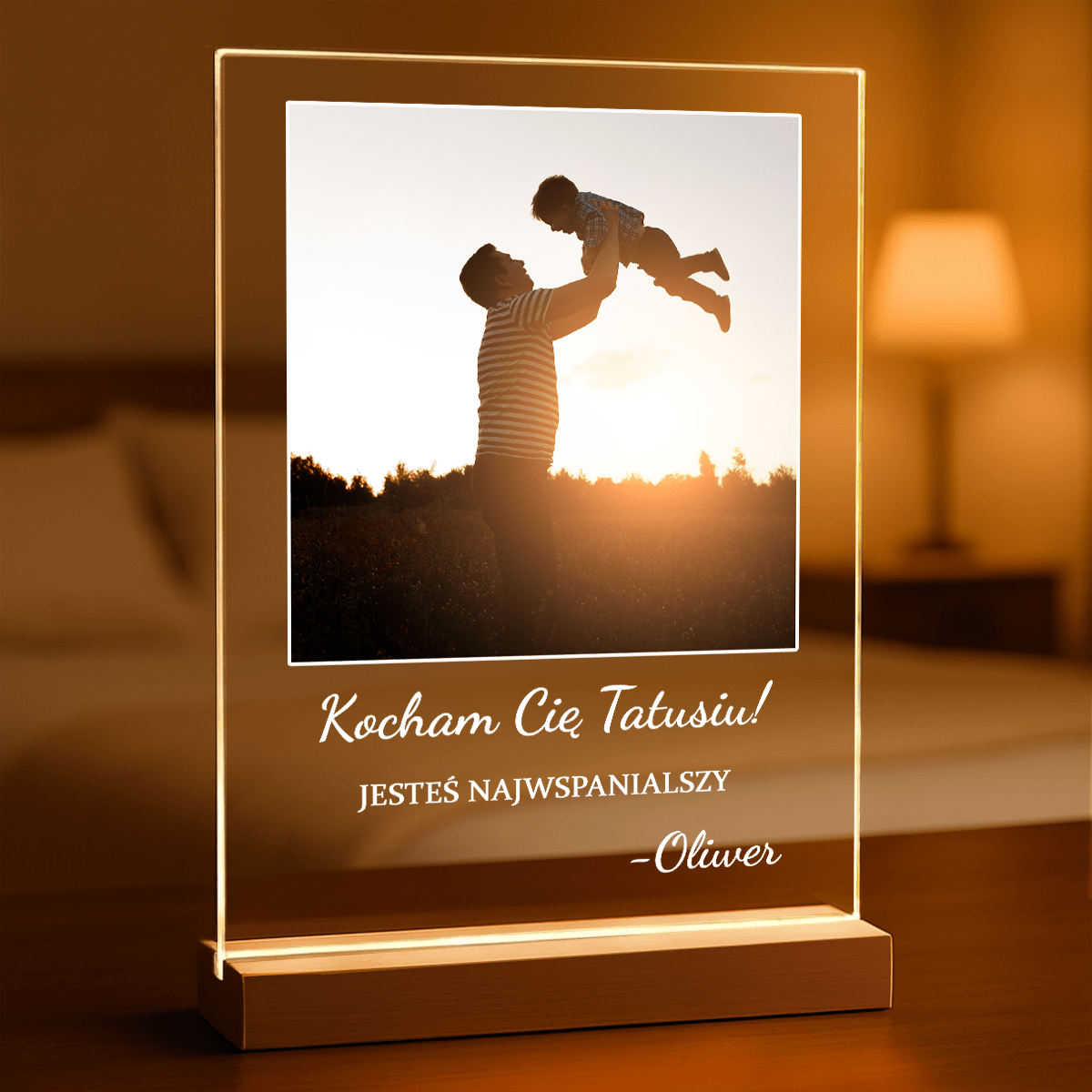 Najwspanialszy tata - Druk na szkle, spersonalizowany prezent dla taty - Adamell.pl