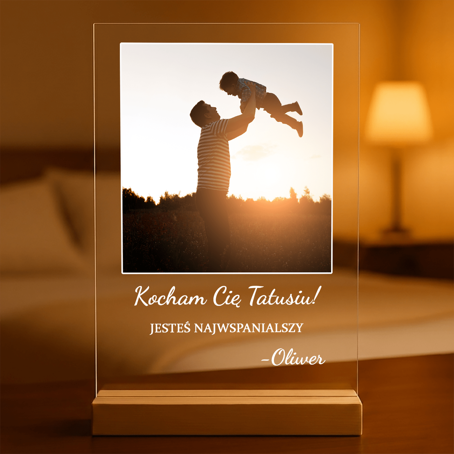 Najwspanialszy tata - Druk na szkle, spersonalizowany prezent dla taty - Adamell.pl