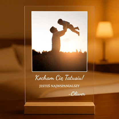 Najwspanialszy tata - Druk na szkle, spersonalizowany prezent dla taty - Adamell.pl