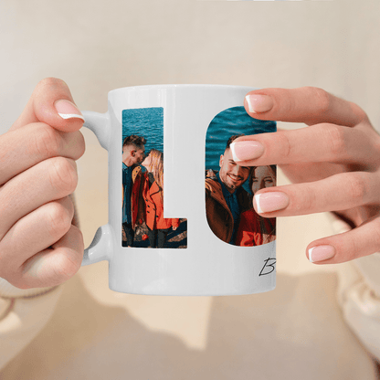 Napis Love + imiona - 1x Kubek z nadrukiem, spersonalizowany prezent dla pary - Adamell.pl