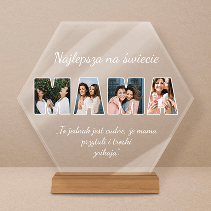 Napis MAMA fotokolaż - Druk na szkle, spersonalizowany prezent dla mamy - Adamell.pl