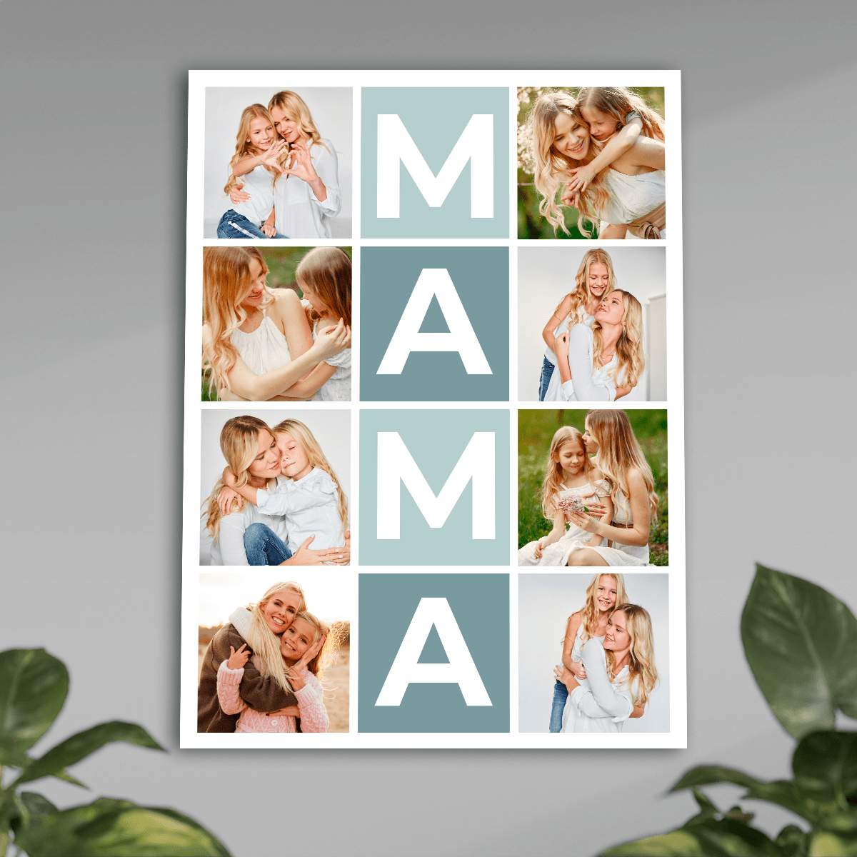 Napis MAMA + kolaż - plakat, spersonalizowany prezent dla mamy - Adamell.pl