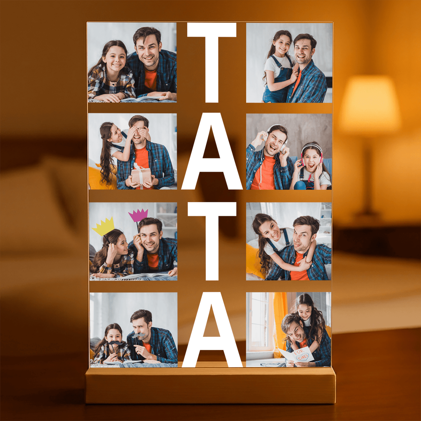Napis TATA - Druk na szkle, spersonalizowany prezent dla taty - Adamell.pl