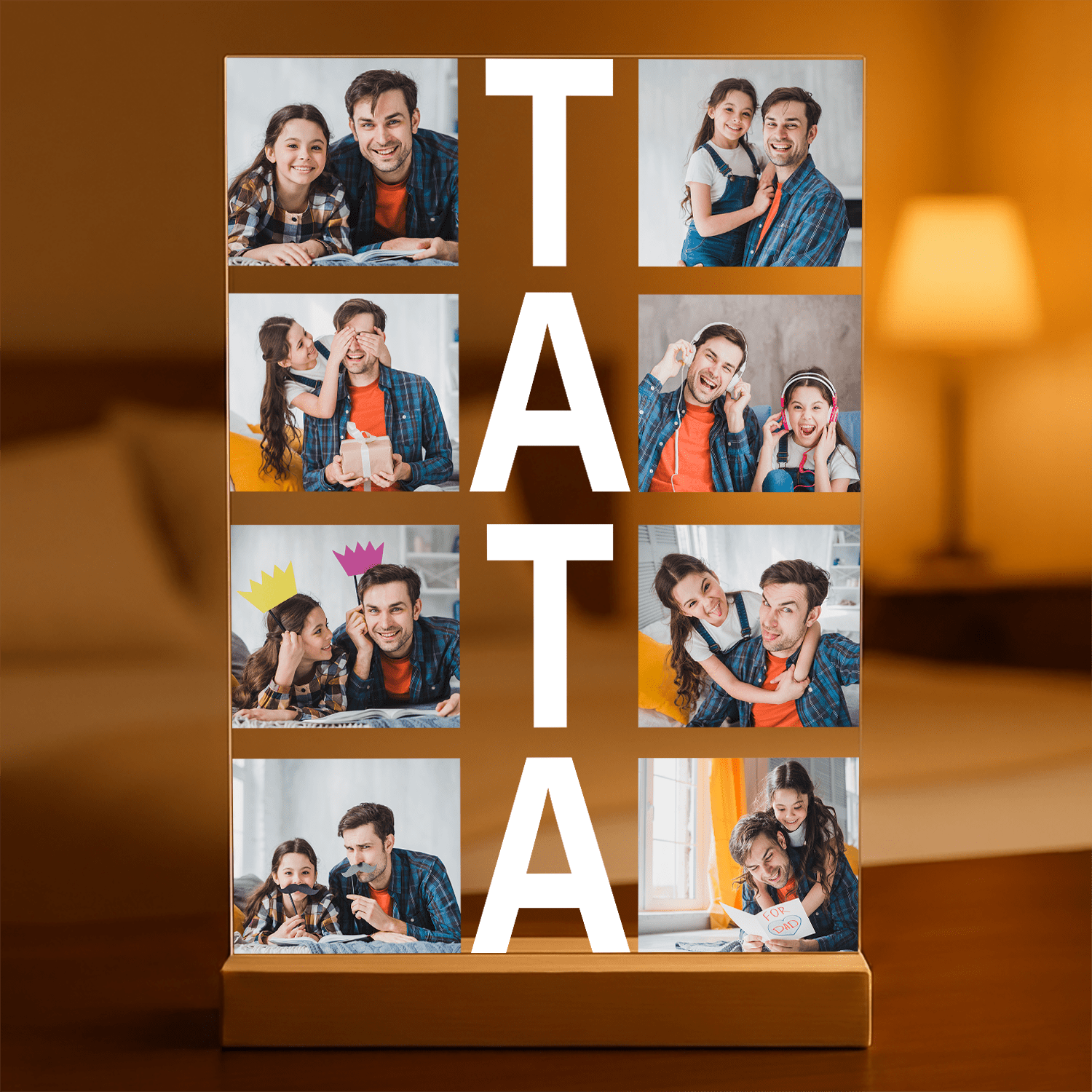 Napis TATA - Druk na szkle, spersonalizowany prezent dla taty - Adamell.pl