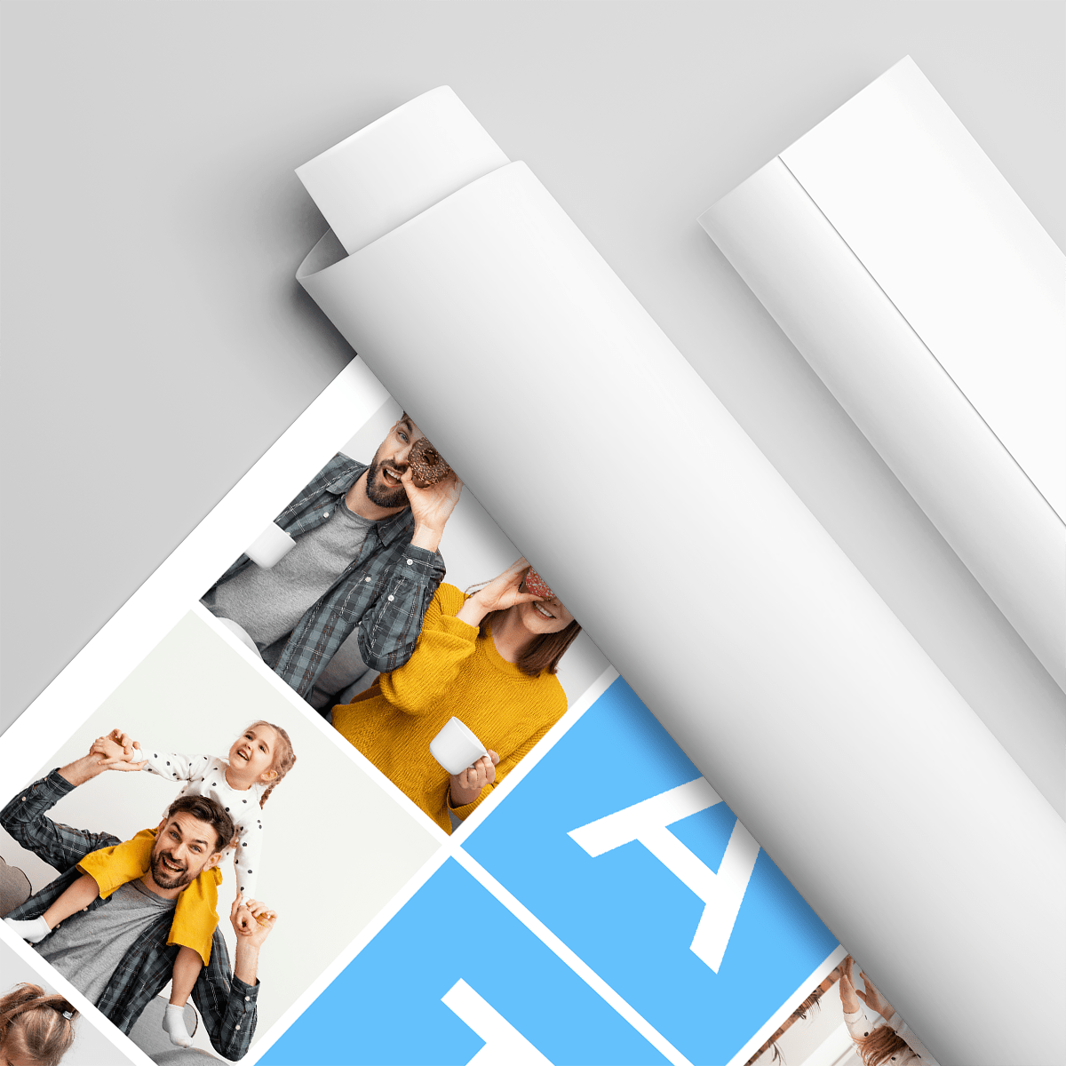 Napis TATA + kolaż zdjęć - plakat, spersonalizowany prezent dla taty - Adamell.pl