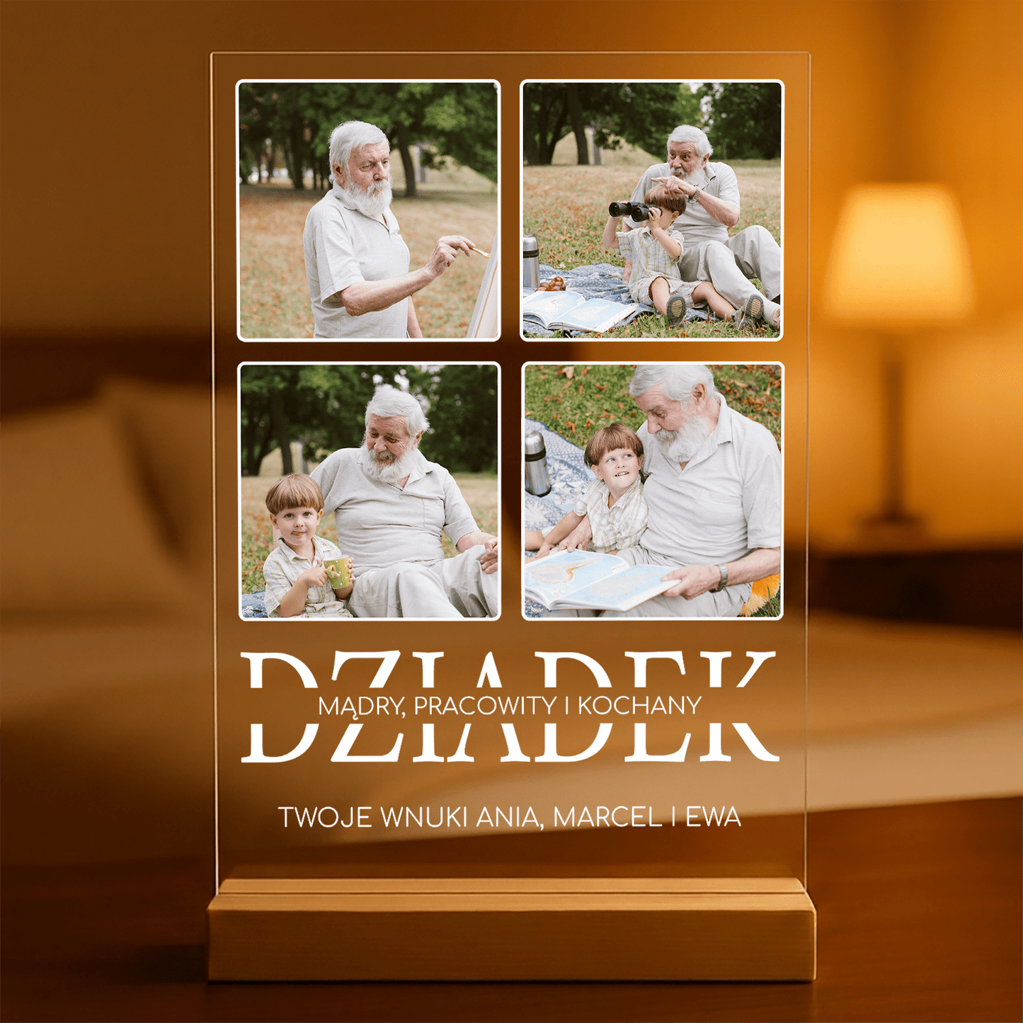 Nasz kochany dziadek - Druk na szkle, spersonalizowany prezent dla dziadka - Adamell.pl
