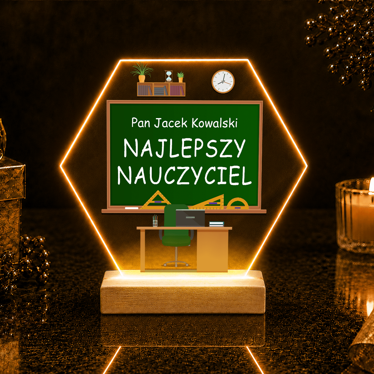 Nasz najlepszy nauczyciel - Druk na szkle, spersonalizowany prezent dla nauczyciela - Adamell.pl