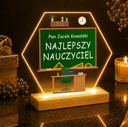 Nasz najlepszy nauczyciel - Druk na szkle, spersonalizowany prezent dla nauczyciela - Adamell.pl