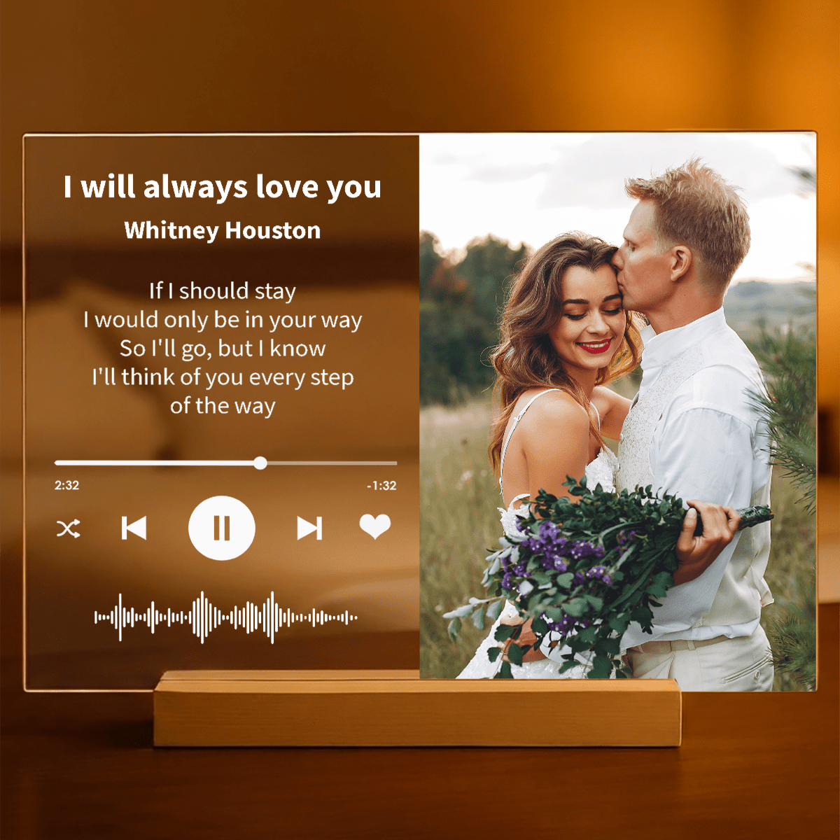 Nasz rok Spotify - Druk na szkle, spersonalizowany prezent dla pary - Adamell.pl