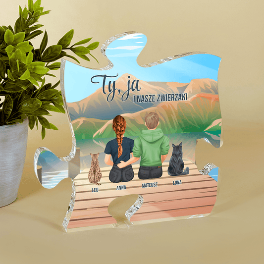 Nasza, mała rodzina Clipart - Druk na szkle - puzzel, spersonalizowany prezent dla pary - Adamell.pl