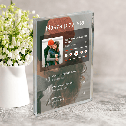 Nasza playlista - Druk na szkle, spersonalizowany prezent dla pary - Adamell.pl