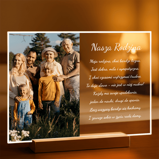 Nasza rodzina - Druk na szkle, spersonalizowany prezent - Adamell.pl