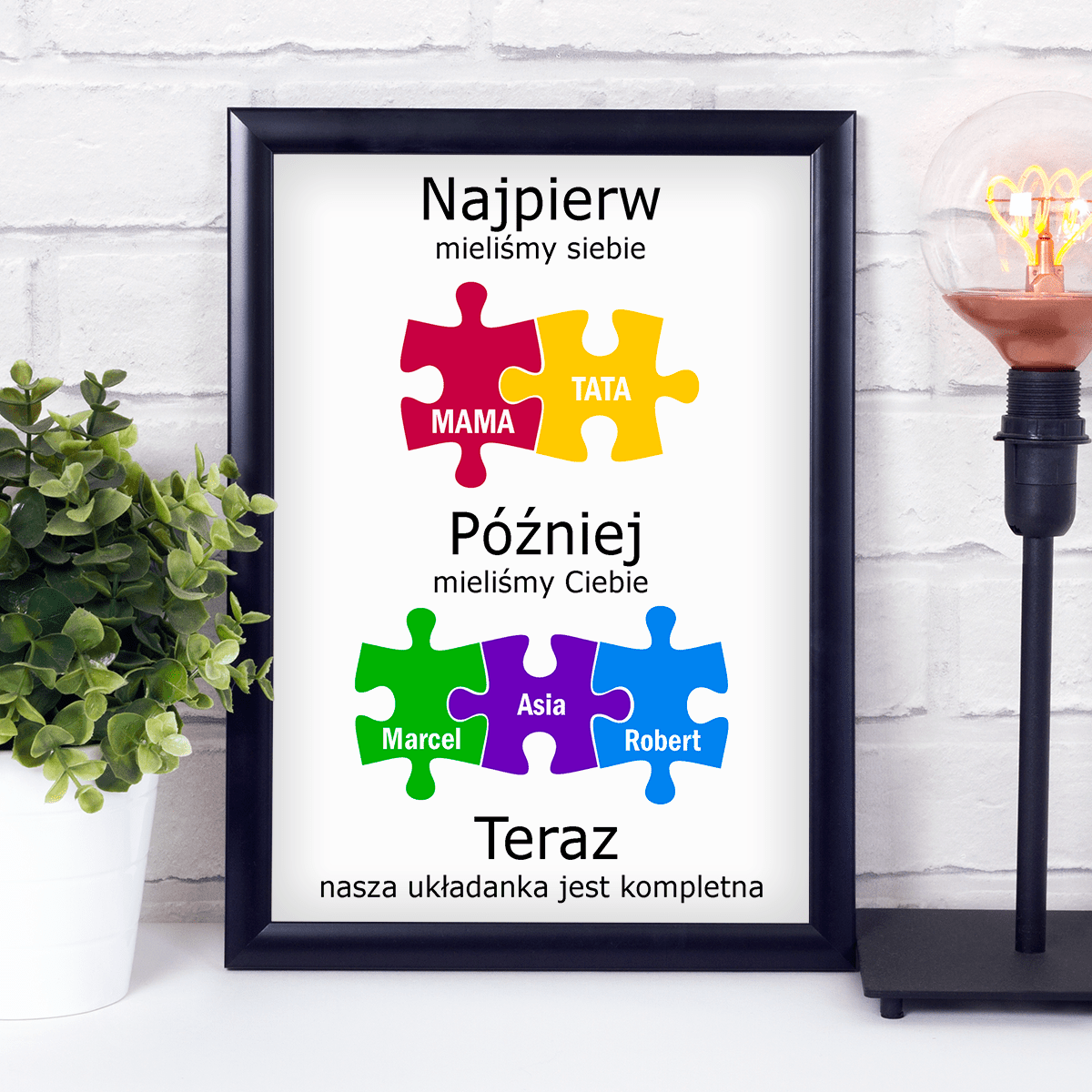 Nasza układanka - Druk na szkle, spersonalizowany prezent dla rodziców - Adamell.pl
