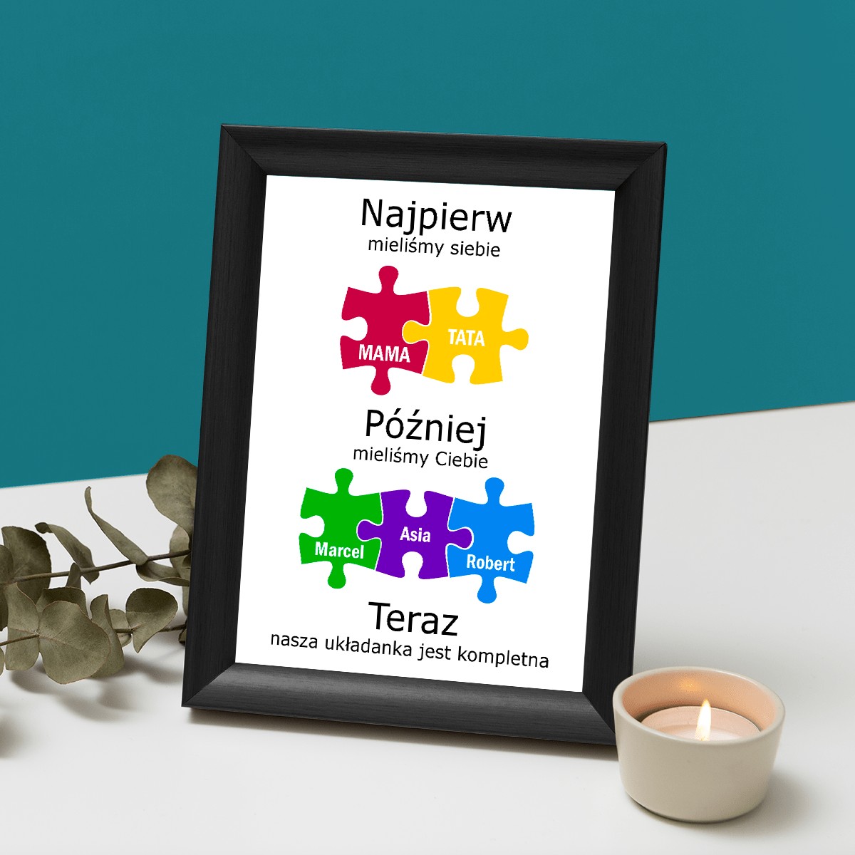 Nasza układanka - Druk na szkle, spersonalizowany prezent dla rodziców - Adamell.pl