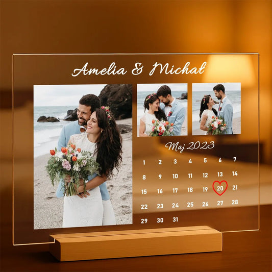 Nasza wyjątkowa data - Druk na szkle, spersonalizowany prezent dla pary - Adamell.pl