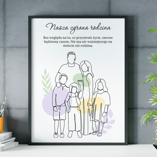 Nasza zgrana rodzina - plakat, spersonalizowany prezent dla rodziców - Adamell.pl
