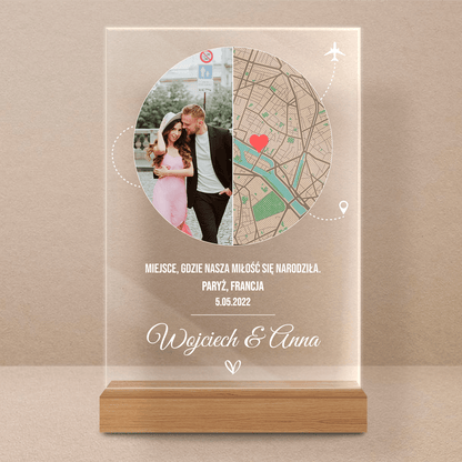 Nasze kochane miejsce - Druk na szkle, spersonalizowany prezent dla pary - Adamell.pl