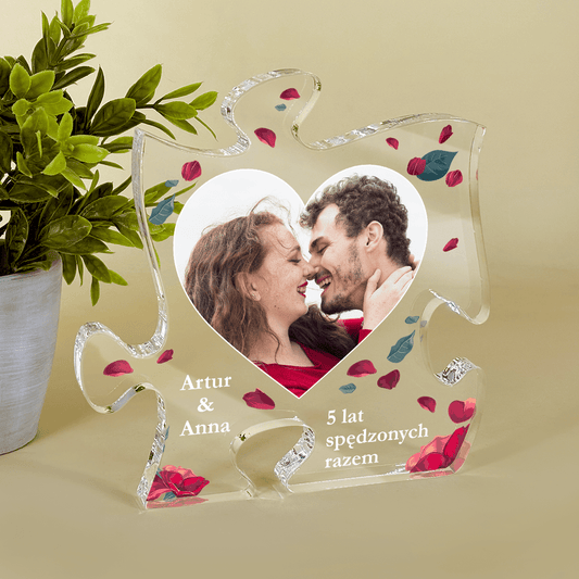 Nasze lata razem - Druk na szkle - puzzel, spersonalizowany prezent dla pary - Adamell.pl