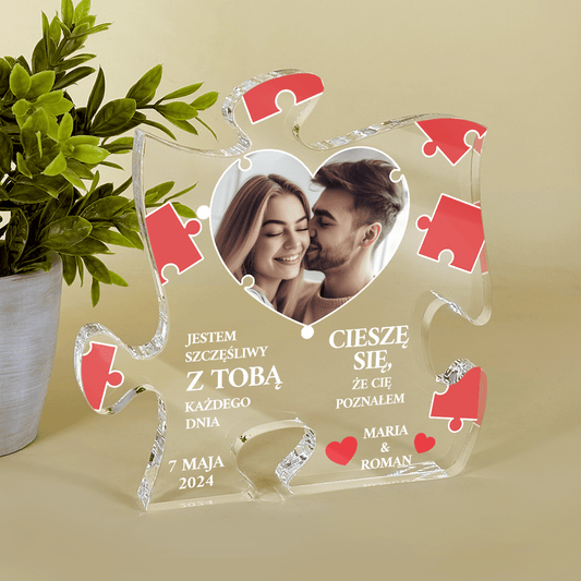 Nasze miłose puzzle - Druk na szkle - puzzel, spersonalizowany prezent dla pary - Adamell.pl
