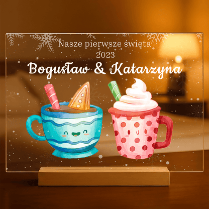 Nasze pierwsze święta razem - Druk na szkle, spersonalizowany prezent dla pary - Adamell.pl