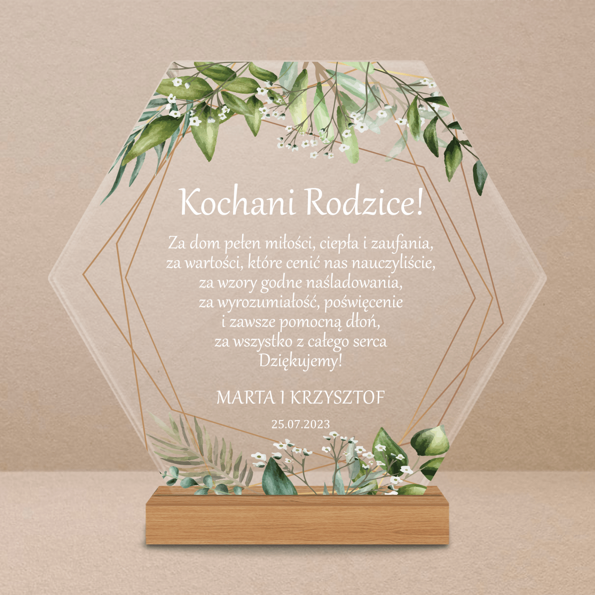 Nasze podziękowania dla rodziców - Druk na szkle, spersonalizowany prezent dla rodziców - Adamell.pl