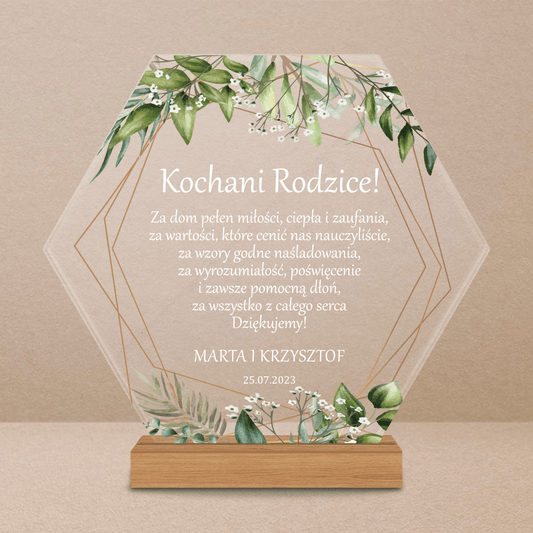 Nasze podziękowania dla rodziców - Druk na szkle, spersonalizowany prezent dla rodziców - Adamell.pl