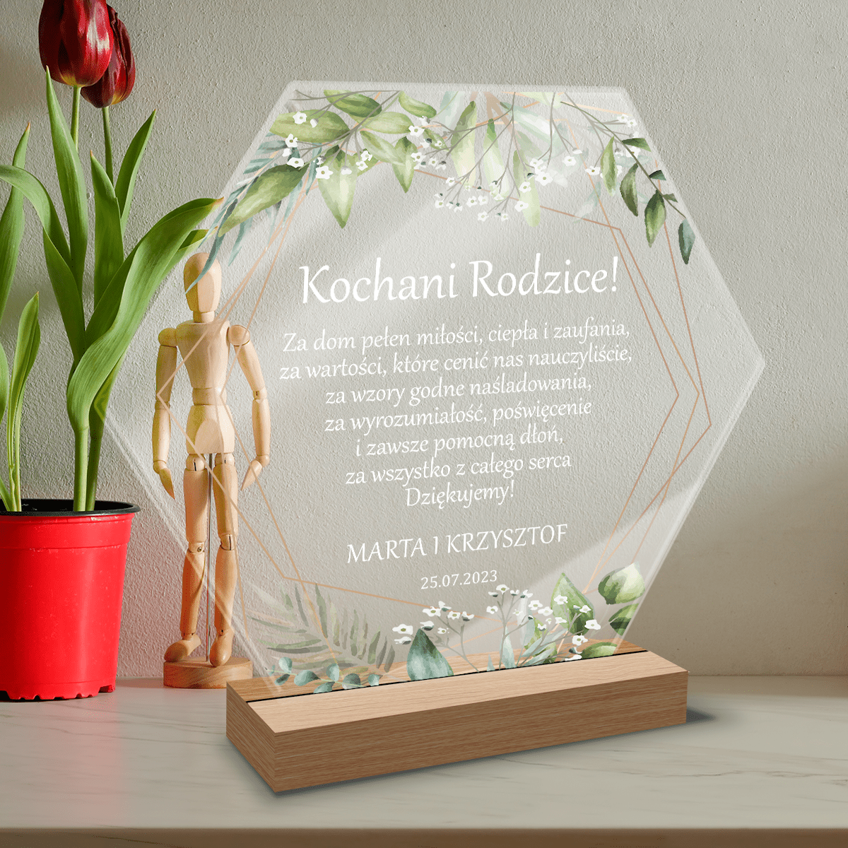 Nasze podziękowania dla rodziców - Druk na szkle, spersonalizowany prezent dla rodziców - Adamell.pl