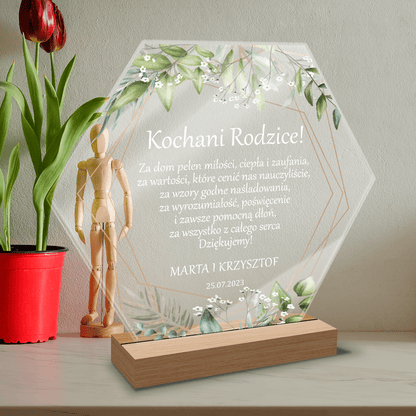 Nasze podziękowania dla rodziców - Druk na szkle, spersonalizowany prezent dla rodziców - Adamell.pl