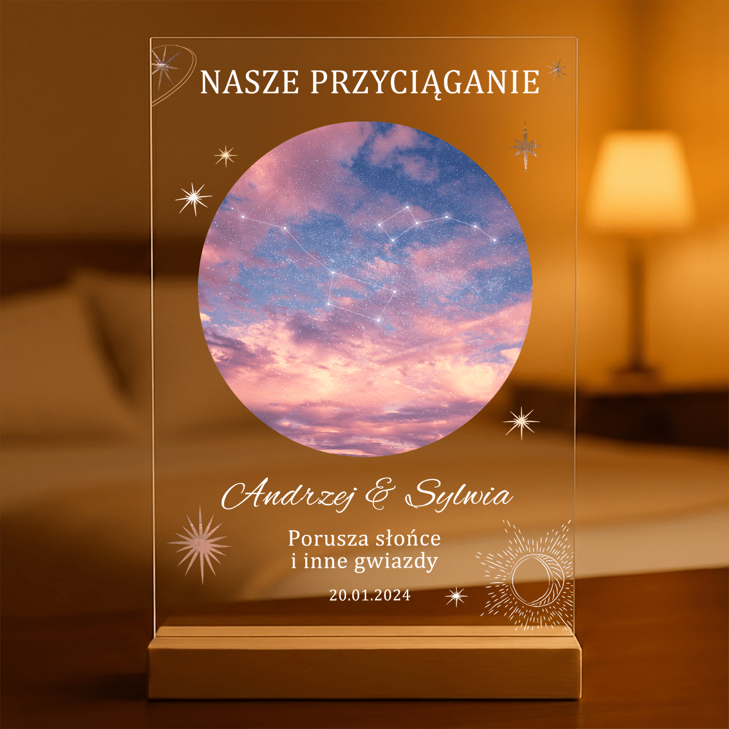 Nasze przyciąganie - Druk na szkle, spersonalizowany prezent dla kobiety - Adamell.pl