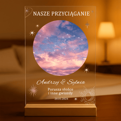 Nasze przyciąganie - Druk na szkle, spersonalizowany prezent dla kobiety - Adamell.pl