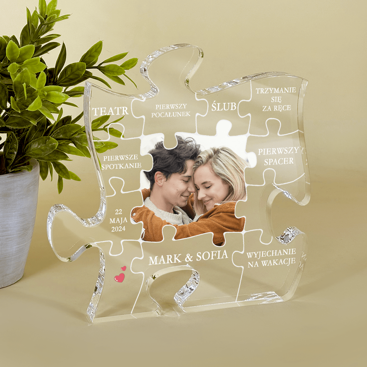 Nasze puzzle - Druk na szkle - puzzel, spersonalizowany prezent dla pary - Adamell.pl