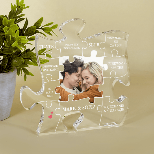 Nasze puzzle - Druk na szkle - puzzel, spersonalizowany prezent dla pary - Adamell.pl