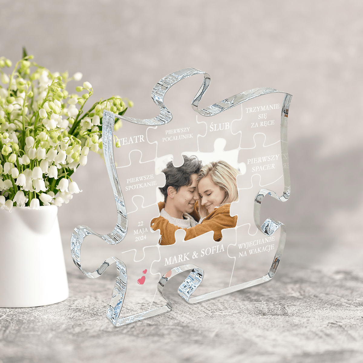 Nasze puzzle - Druk na szkle - puzzel, spersonalizowany prezent dla pary - Adamell.pl