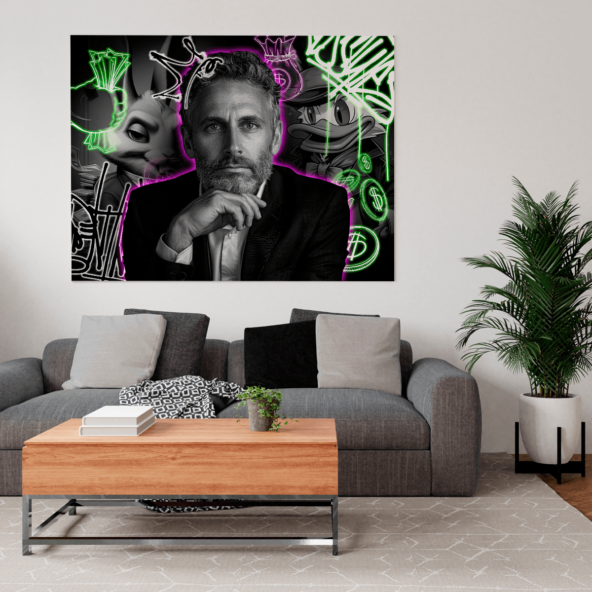 Neon effect - druk na płótnie, spersonalizowany prezent dla niego - Adamell.pl