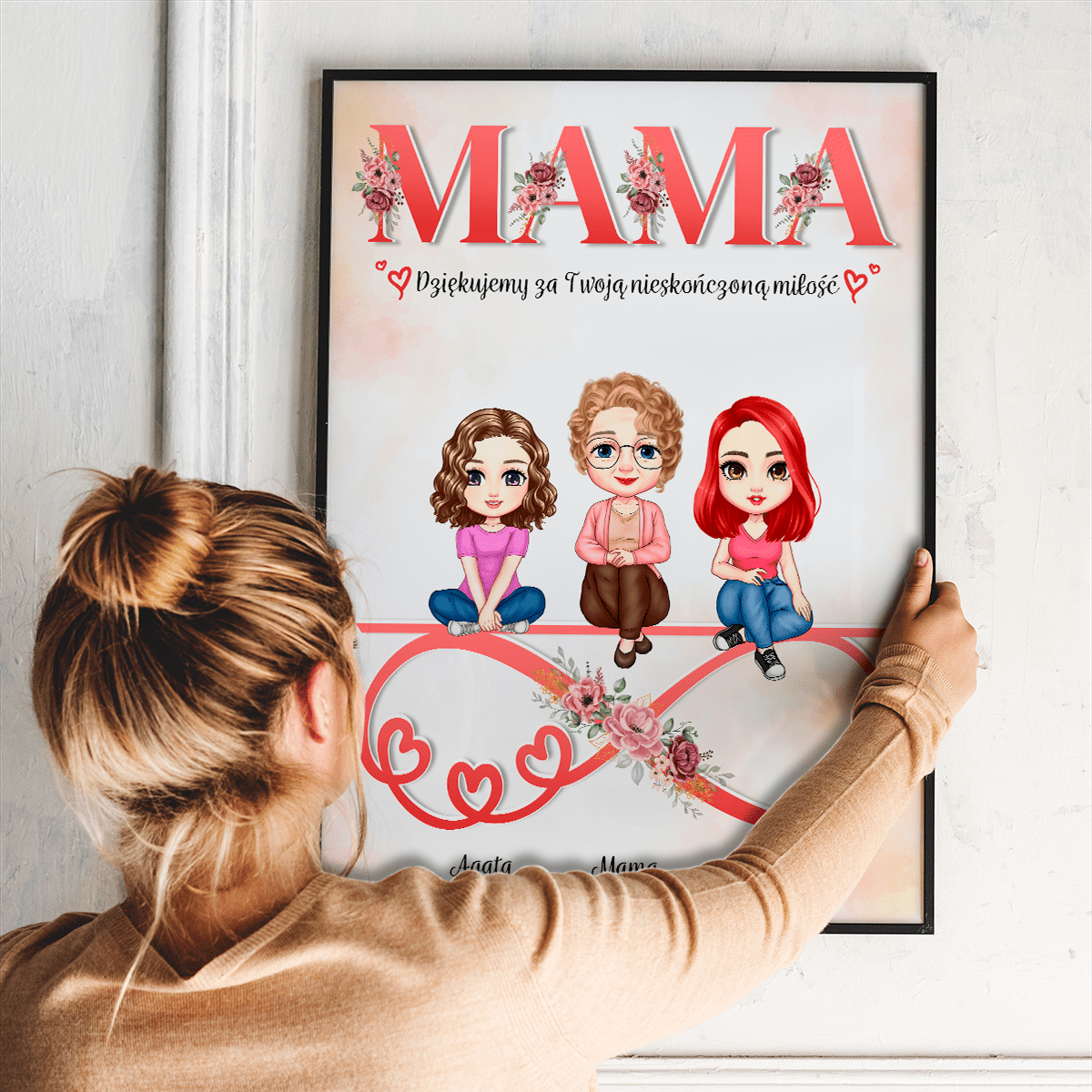 Nieskończona miłość - plakat, spersonalizowany prezent dla mamy - Adamell.pl
