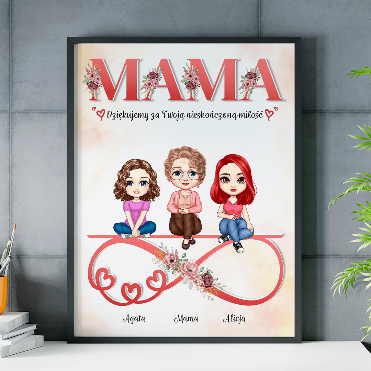 Nieskończona miłość - plakat, spersonalizowany prezent dla mamy - Adamell.pl