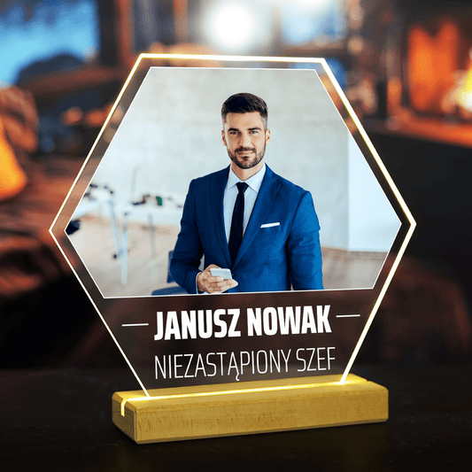 Niezastąpiony szef - Druk na szkle, spersonalizowany prezent dla szefa - Adamell.pl