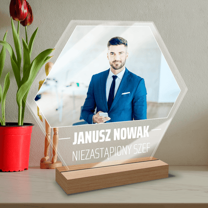 Niezastąpiony szef - Druk na szkle, spersonalizowany prezent dla szefa - Adamell.pl
