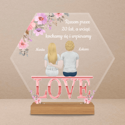 Od 20 lat - Druk na szkle, spersonalizowany prezent dla pary - Adamell.pl