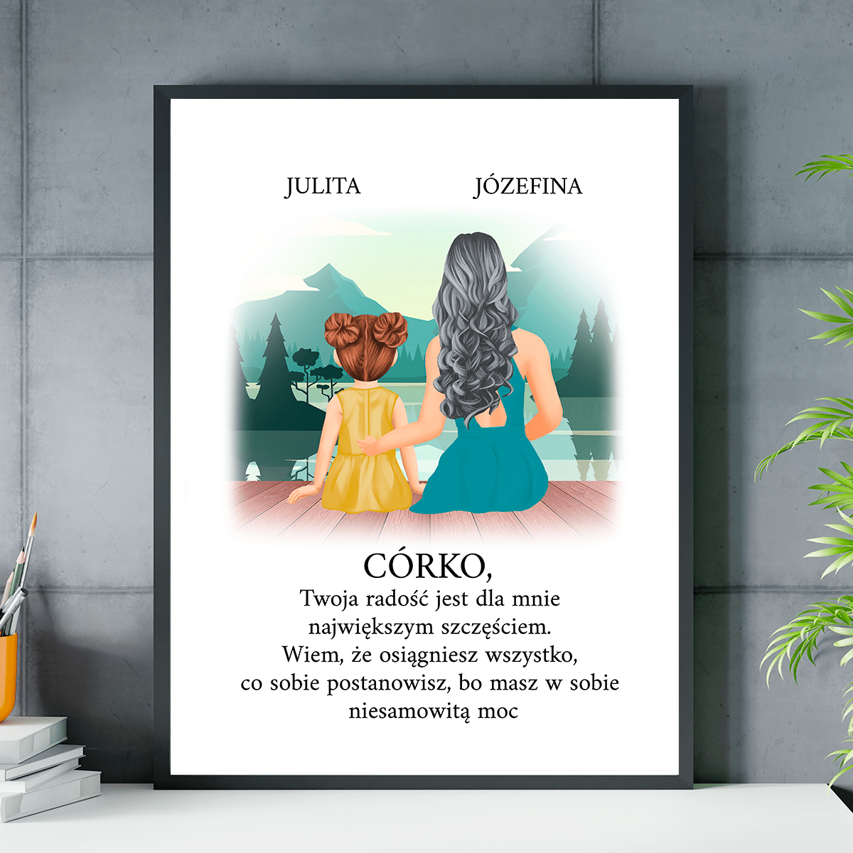 Od mamy dla córki - plakat, spersonalizowany prezent dla dziecka - Adamell.pl