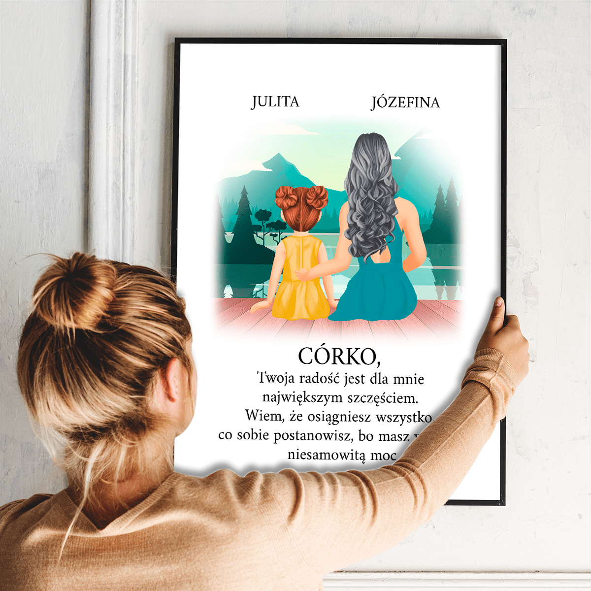 Od mamy dla córki - plakat, spersonalizowany prezent dla dziecka - Adamell.pl