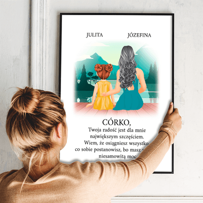 Od mamy dla córki - plakat, spersonalizowany prezent dla dziecka - Adamell.pl