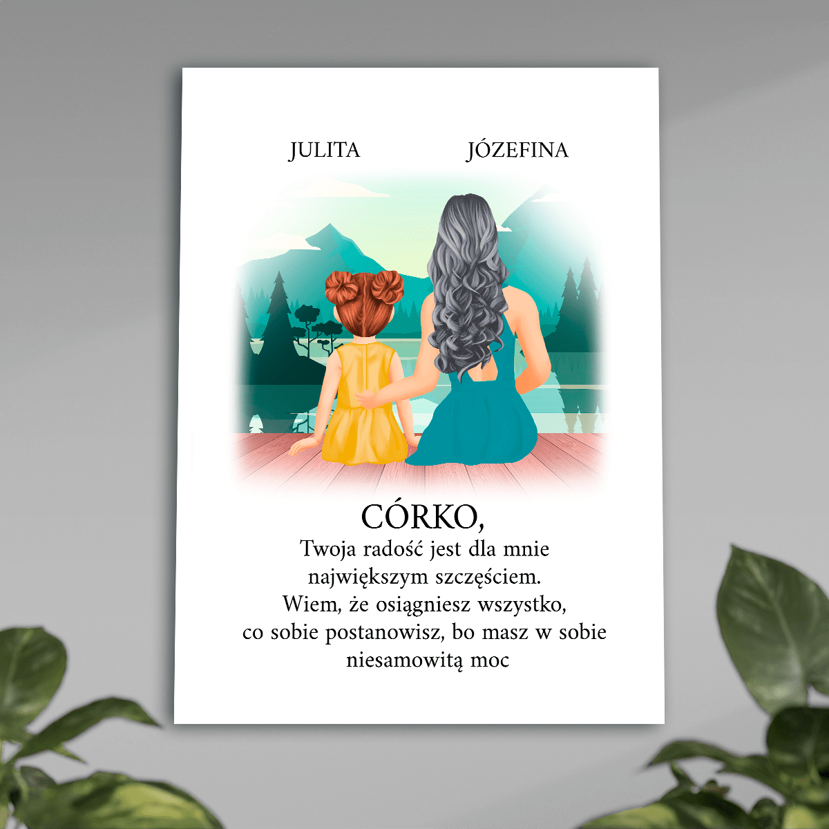 Od mamy dla córki - plakat, spersonalizowany prezent dla dziecka - Adamell.pl