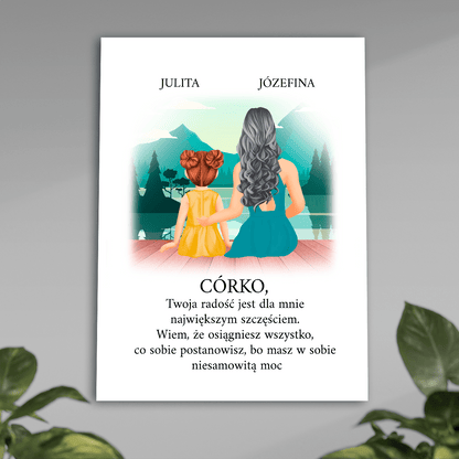 Od mamy dla córki - plakat, spersonalizowany prezent dla dziecka - Adamell.pl