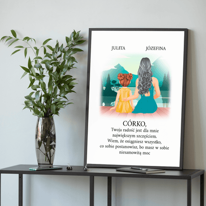 Od mamy dla córki - plakat, spersonalizowany prezent dla dziecka - Adamell.pl