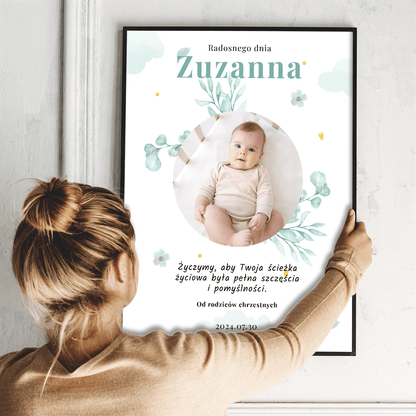 Od rodziców chrzestnych - plakat, spersonalizowany prezent dla dziecka - Adamell.pl