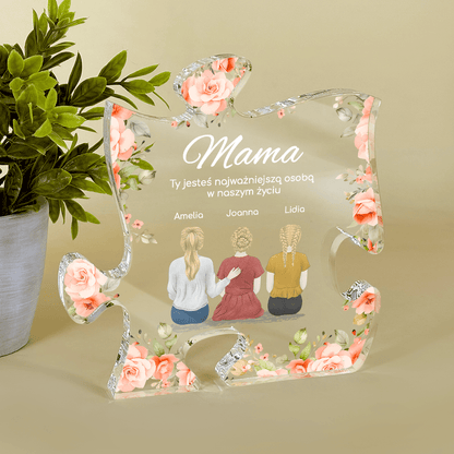 Od Twoich córek - Druk na szkle - puzzel, spersonalizowany prezent dla mamy - Adamell.pl