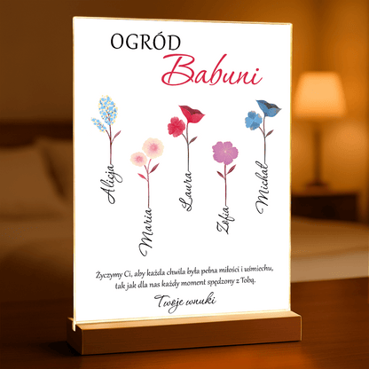 Ogród babci - Druk na szkle, spersonalizowany prezent dla babci - Adamell.pl