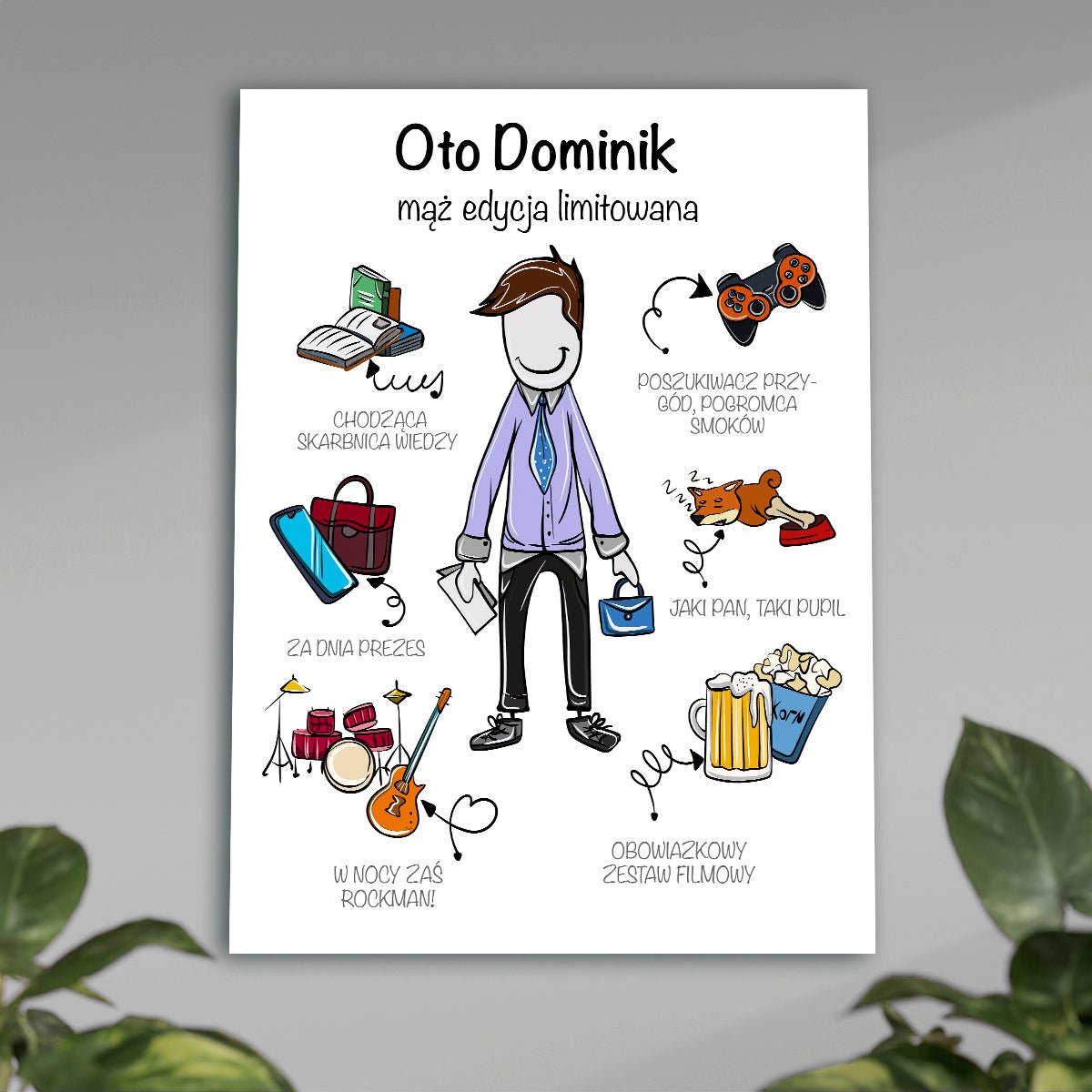 Oto mąż - plakat, spersonalizowany prezent dla męża - Adamell.pl